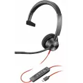 Hewlett Packard Poly Blackwire 3310 Monaural Microsoft Teams Certified USB-C Headset +USB-C/A Adapter