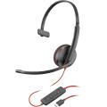 Hewlett Packard Poly Blackwire 3210 Monaural USB-C Headset +USB-C/A Adapter Bulk