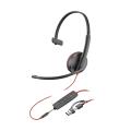 Hewlett Packard Poly Blackwire 3215 Monaural USB-C Headset +3.5mm Plug +USB-C/A Adapter Bulk