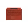 Microsoft Surface Pro 8/X/9 Signature Type Cover US Intl with pen holder (black pen included) Poppy Red Alcantara