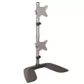 StarTech.com Vertical Dual Monitor Stand - For up to 27IN VESA Monitors - Aluminum - Height Adjustable - Dual Monitor Mount for Desk