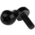 StarTech.com M6 x 12mm - Mounting Screws - 100 Pack - M6 x 12mm - Screws - 100 Pack Black - M6 Mounting Screws for Server Rack & Cabinet