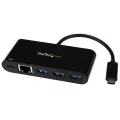 StarTech.com USB-C to Ethernet Adapter with 3-Port USB 3.0 Hub and Power Delivery - USB-C GbE Network Adapter + USB Hub with 3 USB-A Ports - Power Delivery 2.0 - Multi-Platform Compatible