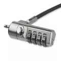 StarTech.com Laptop Cable Lock - With Swivel Hinge - 2 m / 6.5 Steel Cable - Portable 4-Digit Combination Lock - Locking Security Cable