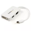 StarTech.com Mini DisplayPort to VGA DVI HDMI Adapter 3 in 1 Mdp Converter Ideal for MacBook Pro MacBook Air Thunderbolt Port to VGA DVI HDMI Video Adapter Converter-White