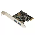 StarTech.com 2 Port PCI Express PCIe SuperSpeed USB 3.0 Controller Card w SATA Power