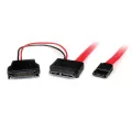 StarTech.com 0.5m Slimline SATA Female to SATA with SATA Power Cable Adapter