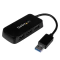 StarTech.com Portable 4 Port SuperSpeed Mini USB 3.0 Hub - Black