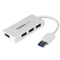 StarTech.com Portable 4 Port SuperSpeed Mini USB 3.0 Hub - White