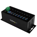 StarTech.com 7 Port Industrial USB 3.0 Hub - 15kV ESD and 350W Surge Protection - DIN Rail / Surface Mountable Metal Housing - Wide-range 7-48V DC Terminal Block Power Input