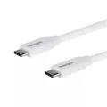 StarTech.com USB C to USB C Cable - 6 ft / 2m - 5A PD - M/M - White - USB 2.0 - USB-IF Certified - USB Type C Cable - USB C Charging Cable