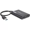 StarTech.com USB to Dual DisplayPort Adapter - 4K 60Hz - USB 3.0 (5Gbps) - Connect Two Monitors to Laptop - Multi Monitor Adapter