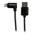 StarTech.com 2m 6ft Angled Black Apple 8pin Lightning Connector to USB Cable for iPhone iPod iPad