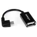 StarTech.com 5in Right Angle Micro USB to USB OTG Host Adapter MF - Angled Micro USB Male to USB A Female On-The-Go Host Cable Adapter