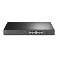 TP-Link 16-Port Gigabit PoE+ Easy Smart Switch 16 Gigabit RJ45 Ports 2 SFP Slots 802.3at/af 192W PoE Power 1U 19-inch Rack-mountable Steel Case MTU/Port/Tag-based VLAN