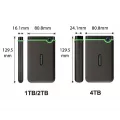 Transcend 1TB Slim StoreJet 2.5i M3S Silver Portable HDD