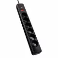 Video seven 6 OUTLET SURGE PROTECTOR EU 1.8M CABLE 1050J BLACK