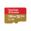 Western Digital Sandisk Extreme microSDXC 128GB R190/W90 A2 C10 V30 UHS-I U3 + SD Adapter