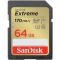 Western Digital Sandisk Extreme PLUS SDHC 64GB UHS-I SD Card 170MB/s 80MB/s Class 10 U3 V30