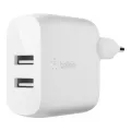 Belkin Dual USB-A Wall Charger 12W X2 White