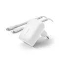 Belkin 30w USB-C PD PPS Wall Charger White w/1m PVC C-LTG cable