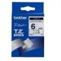 Brother TZ tape 6mm Zwart op Wit Gelamineerd