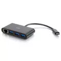 C2G Cables To Go USB-C Ethernet and 3-Port USB Hub Black