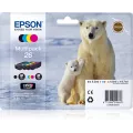 Epson 26 Series 'Polar bear' multipack containing 4 ink cartridge: black (T2601). cyan (T2612). magenta (T2613). yellow (T2614). in RS blister pack (with RF+AM tags).