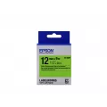 Epson Label Cartridge Fluorescent LK-4GBF Black/Green 12mm (9m)